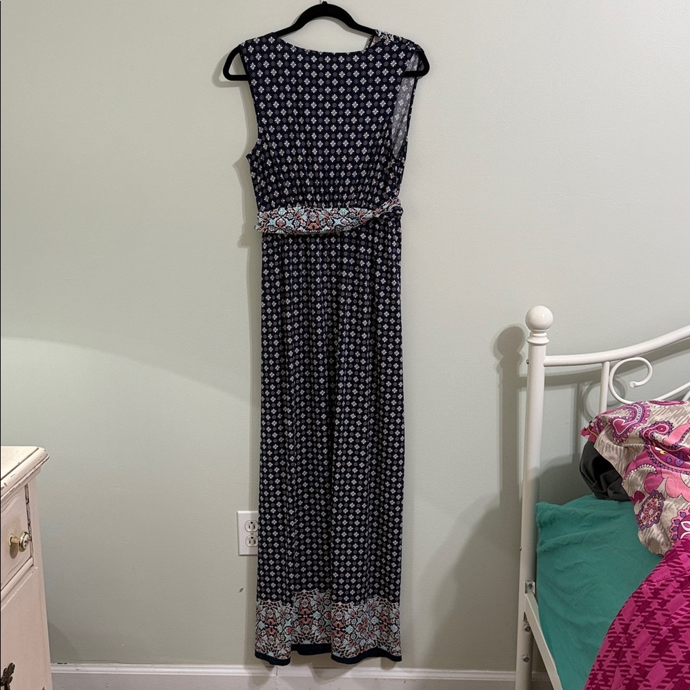 Max Studio Black and Blue Floral Maxi Dress - Picture 5 of 8